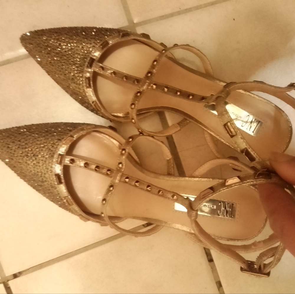 INC International Concepts rhinestone studded heels